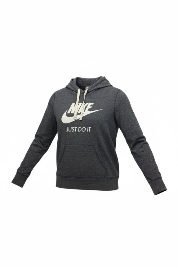 NIKE Φούτερ με Κουκούλα Vintage Λογότυπο Γκρι Unisex L