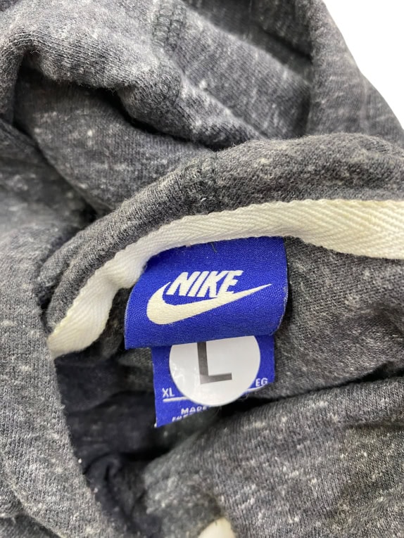 NIKE Φούτερ με Κουκούλα Vintage Λογότυπο Γκρι Unisex L