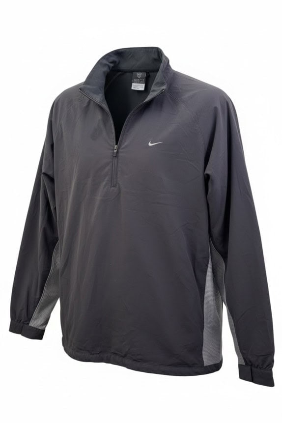 NIKE GOLF HALF ZIP PULLOVER SPORTSWEAR CHARCOAL MENS PRE OWNED L