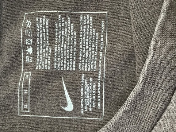 1990s NIKE T SHIRT STREETWEAR CHARCOAL UOMO PRE OWNED XL