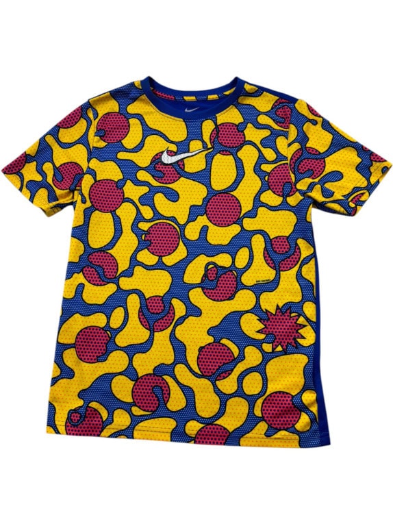 NIKE GRAPHIC T SHIRT STREETWEAR BLUE RED MEN PRE OWNED M