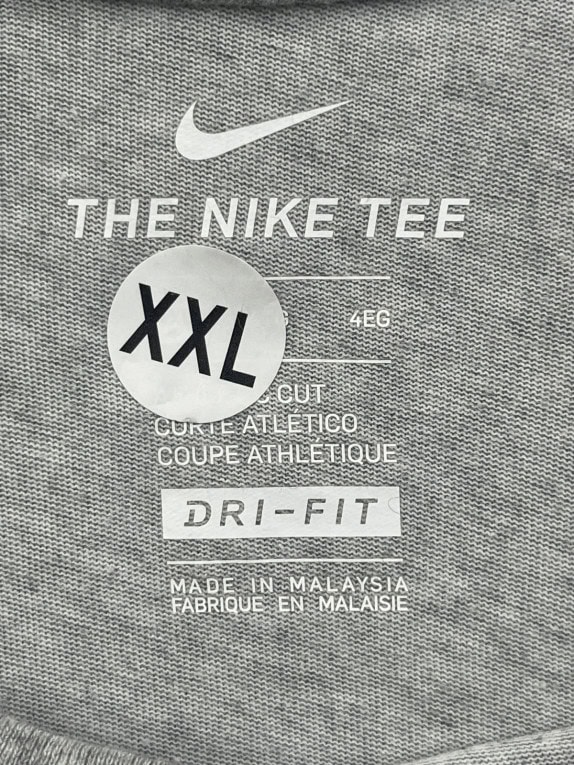 NIKE GRAPHIC TEE ATHLETIC GREY MEN PRE OWNED XXL