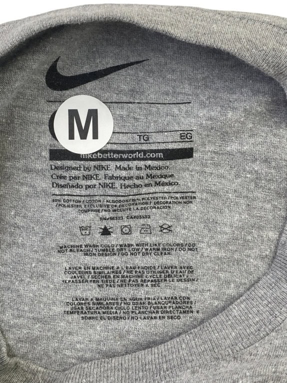 NIKE GRAPHIC TEE ATHLETIC GREY MEN PRE OWNED M