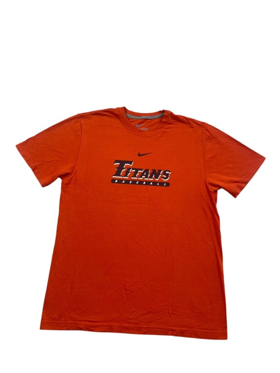 NIKE GRAPHIC TEE ATHLETIC ORANGE MENS PRE OWNED L