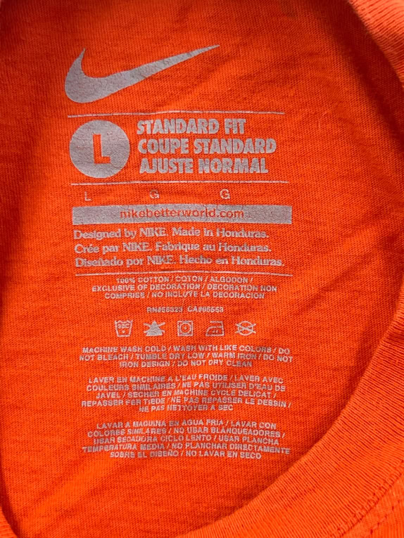NIKE GRAPHIC TEE ATHLETIC ORANGE MENS PRE OWNED L