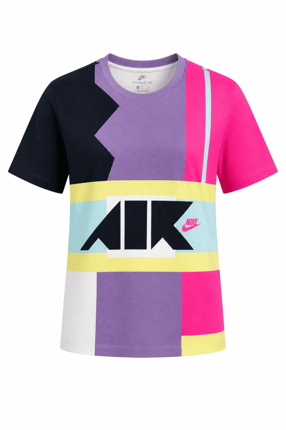 NIKE GRAPHIC TEE MODERN MULTICOLOR WOMEN PRE OWNED L