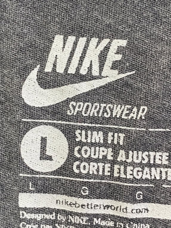 NIKE GRAPHIC TEE STREETWEAR CHARCOAL UNISEX PRE OWNED L