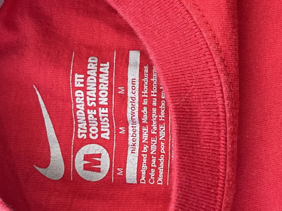 NIKE GRAPHIC TEE STREETWEAR RED MEN PRE OWNED M