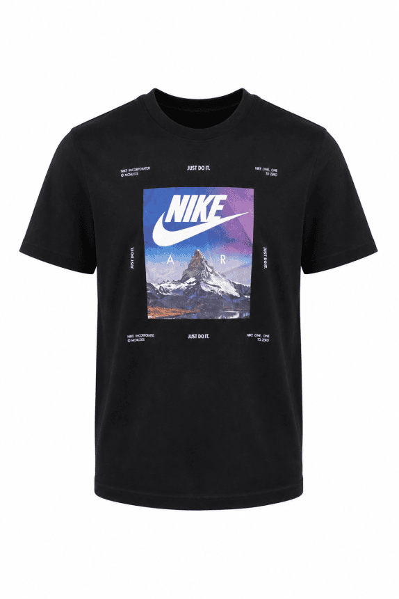 NIKE GRAPHIC TEE STREETWEAR BLACK MEN PRE OWNED S