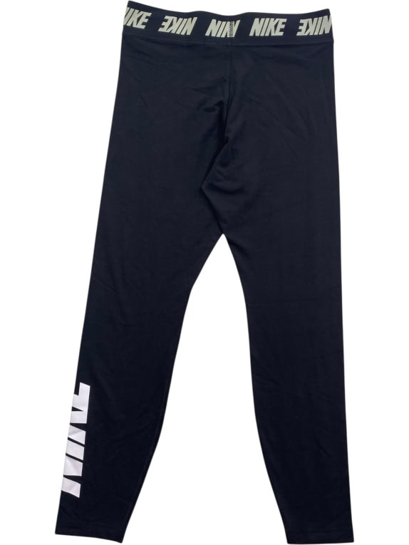 Nike Leggings Sportivi da Donna Neri con Logo Bianco L