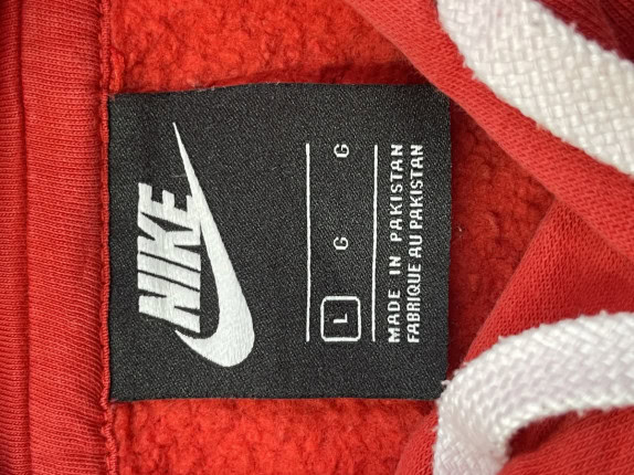 NIKE HOODIE STREETWEAR RED MEN PRE OWNED L
