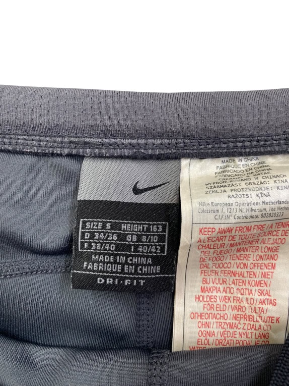 NIKE Κολάν 3/4 Αθλητικό DRI-FIT Logo Μαύρο-Γκρι Γυναικείο S