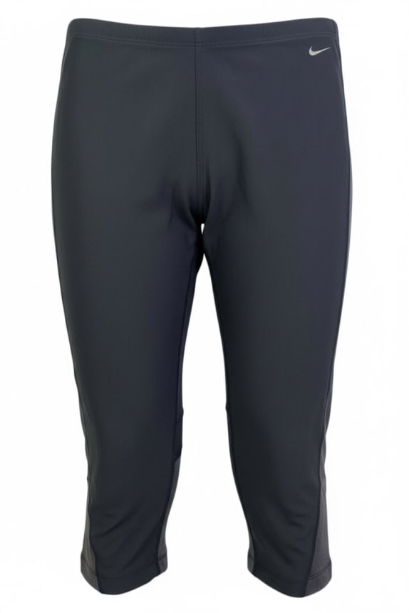 NIKE Κολάν 3/4 Αθλητικό DRI-FIT Logo Μαύρο-Γκρι Γυναικείο S