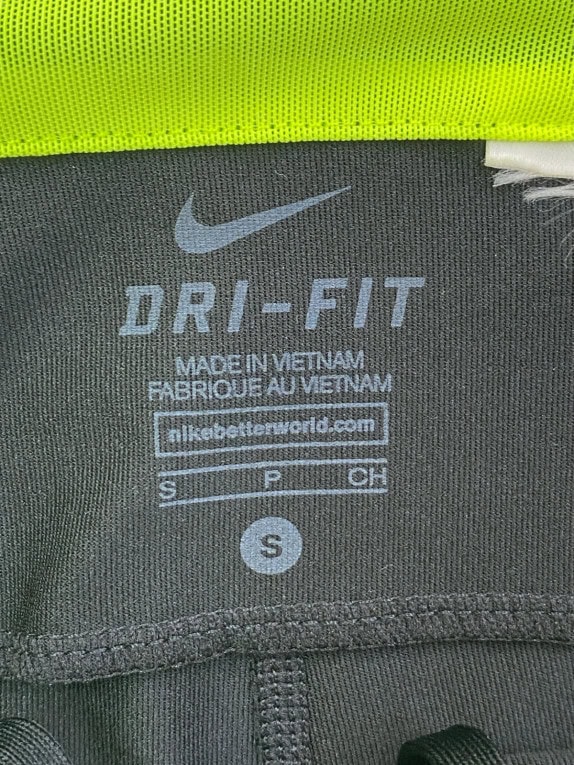 NIKE LEGGINGS SPORTSWEAR BLACK YELLOW WOMEN PRE OWNED S