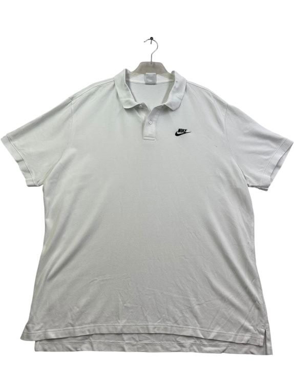 Nike Polo Shirt Bianco Basic Logo in Cotone Taglia XXL