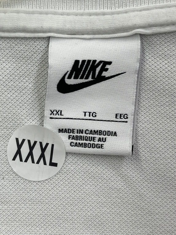 Nike Polo Shirt Bianco Basic Logo in Cotone Taglia XXL