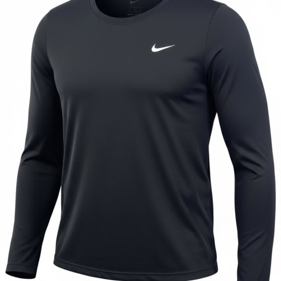 NIKE MAGLIETTA A MANICHE LUNGHE MINIMAL SPORTSWEAR NERA DA UOMO USATA