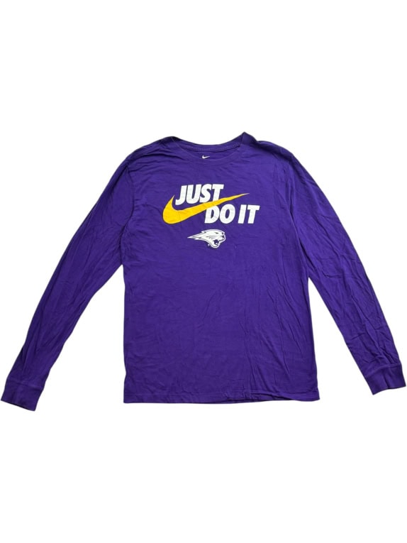 NIKE MAGLIA A MANICHE LUNGHE JUST DO IT LOGO VIOLA UNISEX S
