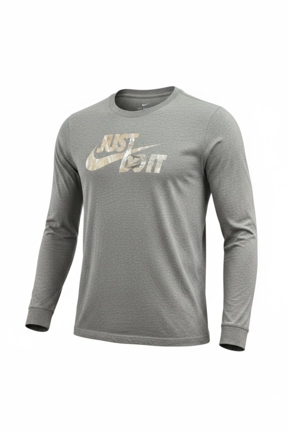 NIKE ΜΑΚΡΥΜΑΝΙΚΗ ΜΠΛΟΥΖΑ "JUST DO IT" LOGO ΓΚΡΙ UNISEX L