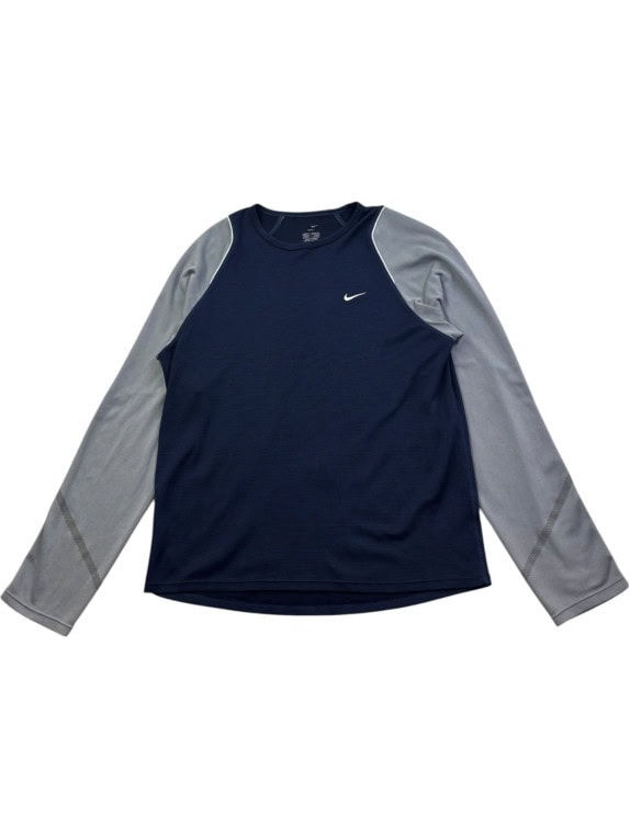 NIKE ΜΑΚΡΥΜΑΝΙΚΗ ΜΠΛΟΥΖΑ SPORTSWEAR NAVY ΓΚΡΙ ΑΝΤΡΙΚΟ PRE OWNED M