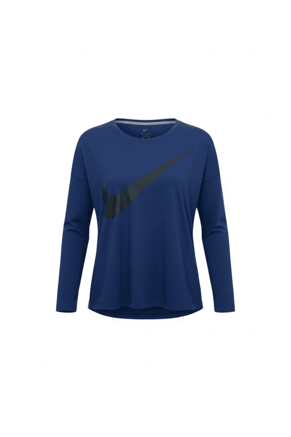 NIKE ΜΠΛΟΥΖΑ ΜΑΚΡΥΜΑΝΙΚΗ BIG SWOOSH ΜΠΛΕ ΓΥΝΑΙΚΕΙΑ M