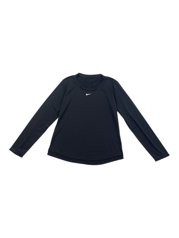 NIKE ΜΠΛΟΥΖΑ ΜΑΚΡΥΜΑΝΙΚΗ DRI-FIT LOGO ΜΑΥΡΟ ΓΥΝΑΙΚΕΙΟ S