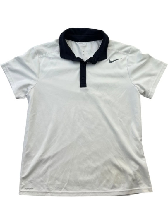 NIKE POLO SHIRT SPORTSWEAR WHITE BLACK MENS PRE OWNED L
