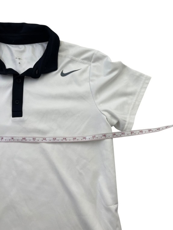 NIKE POLO SHIRT SPORTSWEAR WHITE BLACK MENS PRE OWNED L