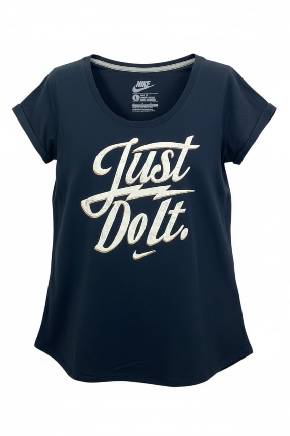 NIKE Μπλουζάκι "Just Do It" Λογότυπο Μαύρο ΓΥΝΑΙΚΕΙΟ L
