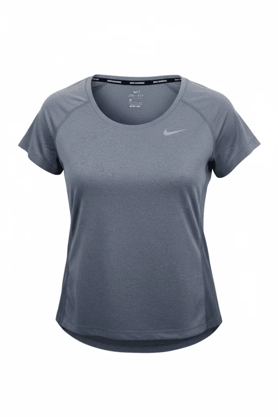 NIKE ΜΠΛΟΥΖΑΚΙ RUNNING DRI-FIT ΛΟΓΟΤΥΠΟ ΜΠΛΕ ΓΥΝΑΙΚΕΙΟ L