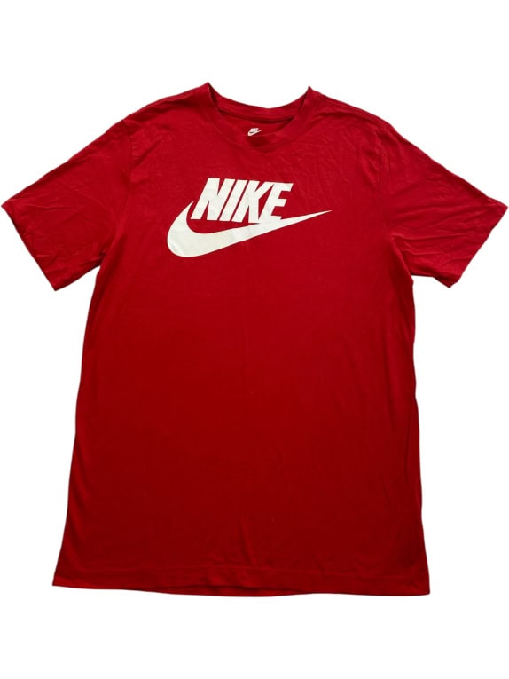NIKE T-SHIRT VINTAGE STYLE LOGO RED MENS M