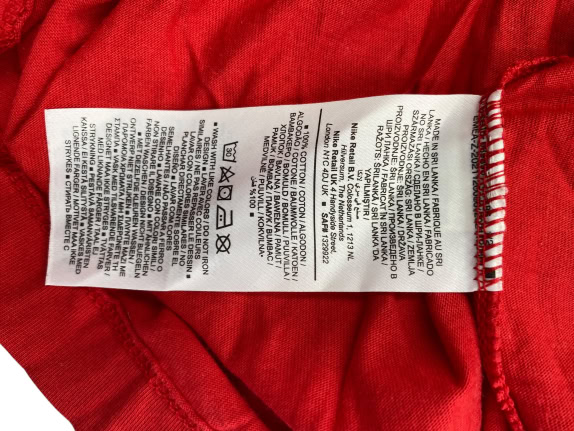 NIKE T-SHIRT VINTAGE STYLE LOGO RED MENS M