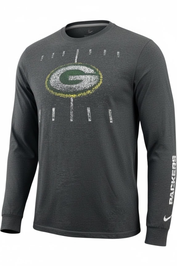 Nike NFL Green Bay Packers Longsleeve T-Shirt Big Logo Γκρι UNISEX L