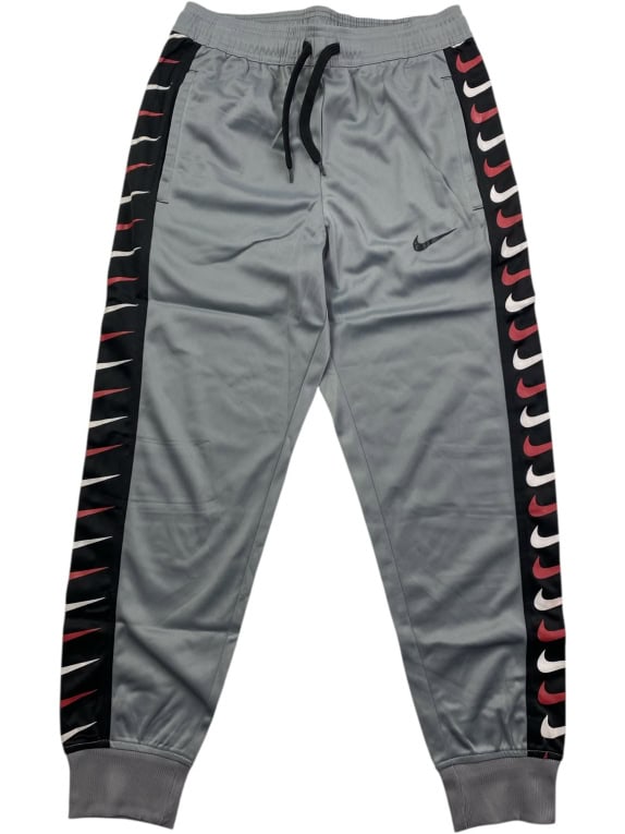 NIKE Jogger Track Pants with Multi-Swoosh Side Tape Grey Unisex Small