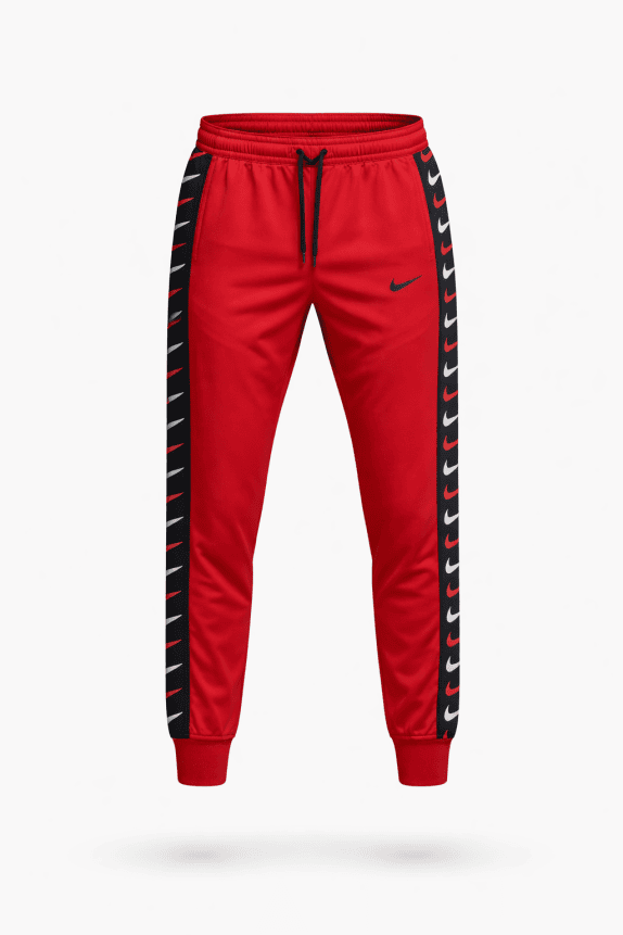 NIKE TRACK PANTS SPORTSWEAR RED MEN PRE OWNED L