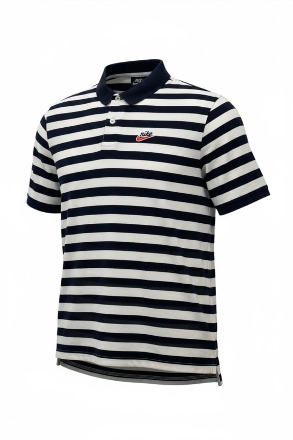 Nike Polo Ριγέ Logo Μπλε Λευκό Unisex L