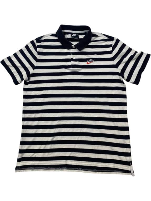 Nike Polo Ριγέ Logo Μπλε Λευκό Unisex L