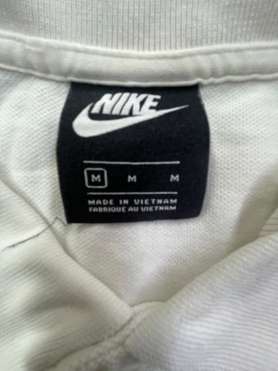Nike Polo T-Shirt Bianco Logo Minimal UNISEX M