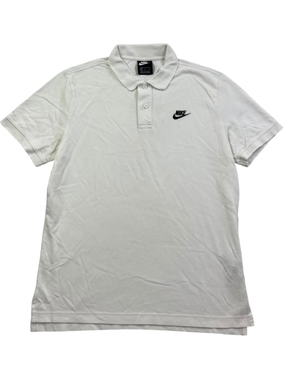 Nike Polo T-Shirt Bianco Logo Minimal UNISEX M