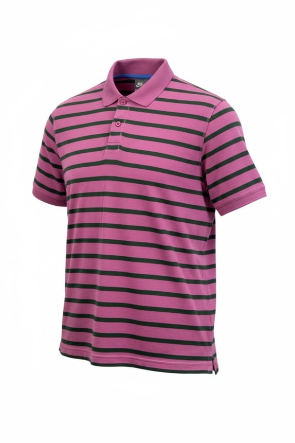 Nike Polo T-Shirt con Logo a Righe Rosa UNISEX M