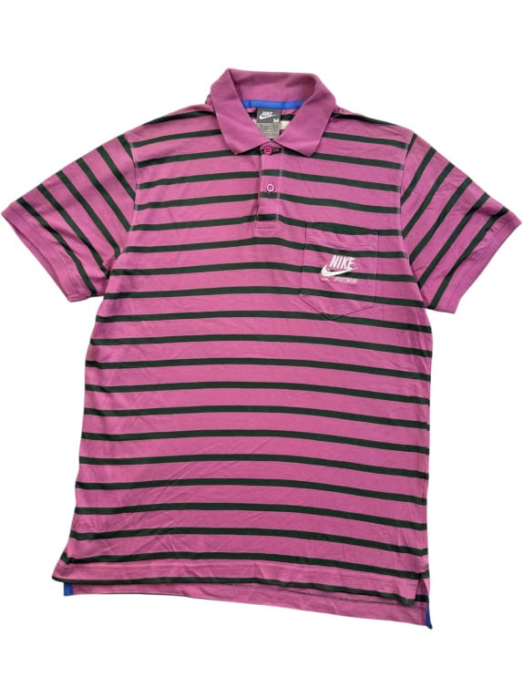 Nike Polo T-Shirt Striped Logo Ροζ UNISEX M
