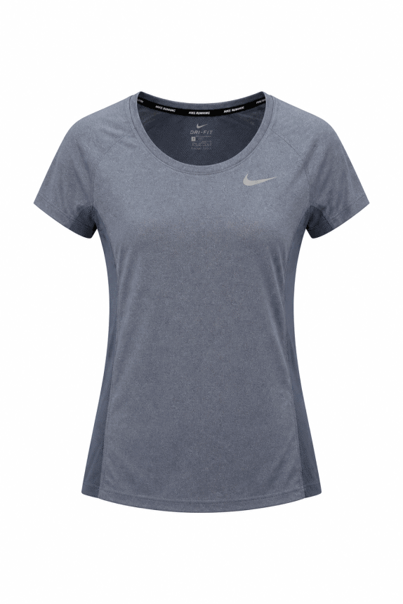 NIKE RUNNING T SHIRT SPORTY GREY WOMEN PRE OWNED M