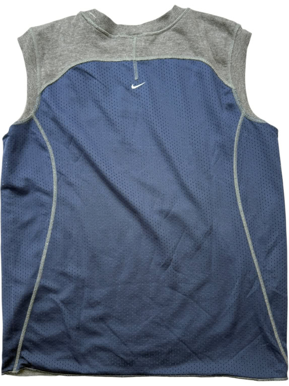 Nike Vintage Sleeveless Mesh T-Shirt Logo Blue Grey Men’s M