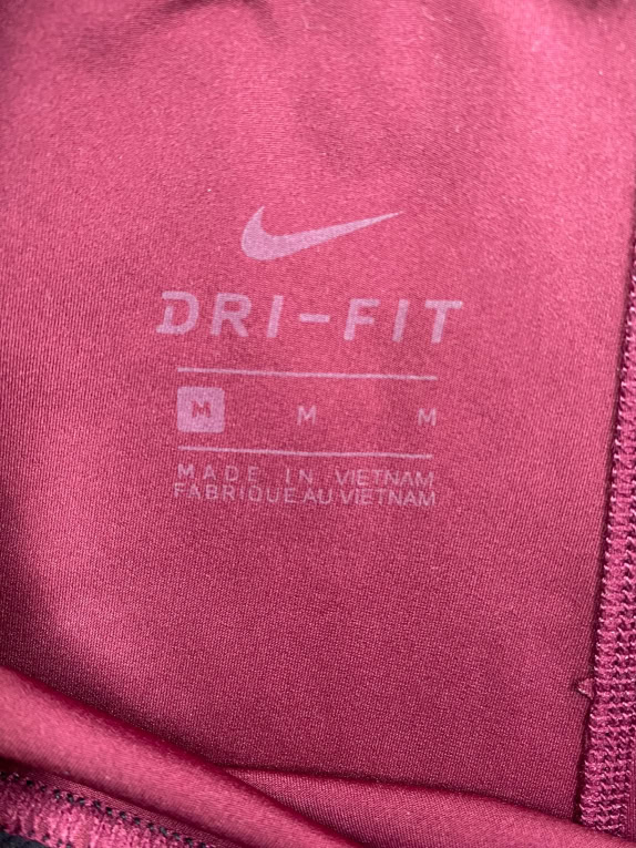 NIKE DRI-FIT SHORTS NIKE PRO LOGO BURGUNDY WOMEN M