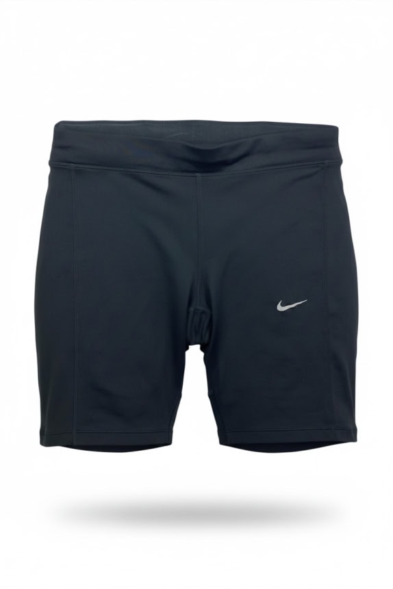 NIKE DRI-FIT RUNNING SHORTS SWOOSH LOGO BLACK WOMEN M