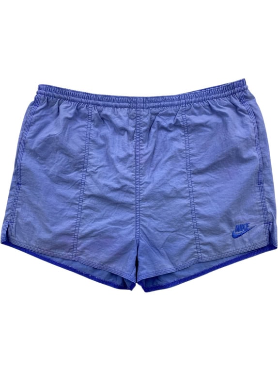 Nike Pantaloncino vintage con logo ricamato blu da uomo XL