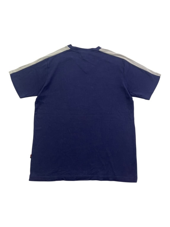 NIKE T-SHIRT 90s EMBROIDERED LOGO BLUE UNISEX L