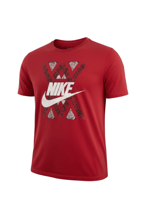NIKE T-SHIRT TAGLIO ATHLETIC CON STAMPA LOGO GEOMETRICO ROSSO DA UOMO LARGE