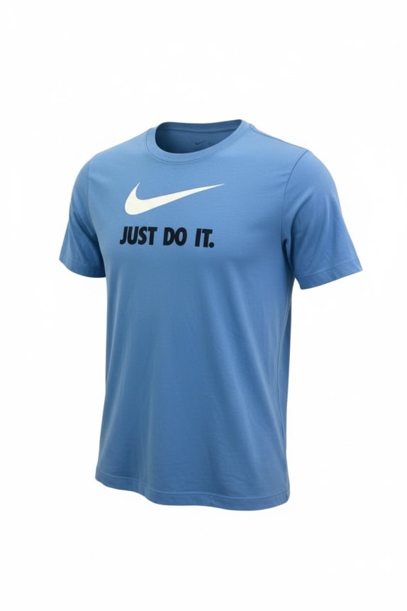 NIKE T-SHIRT ATHLETIC LOGO PRINT "JUST DO IT" LIGHT BLUE UNISEX M