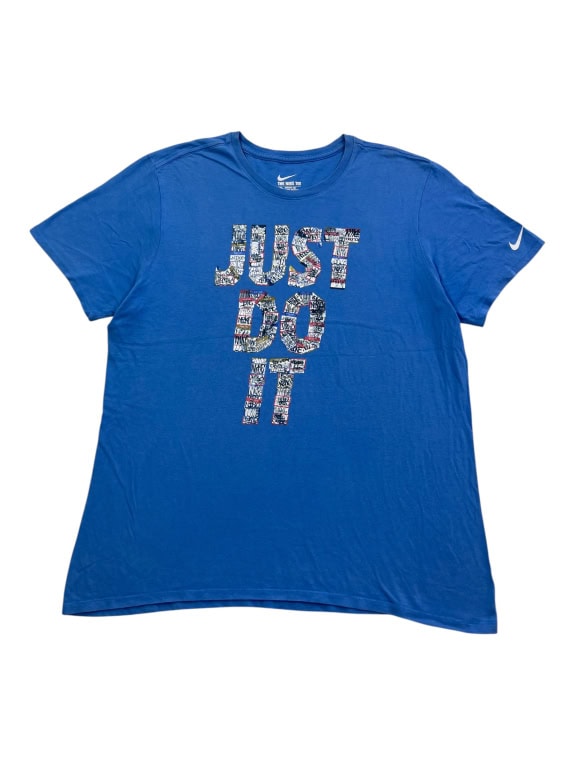 NIKE T-SHIRT CASUAL JUST DO IT BLUE MENS XL